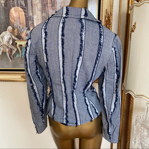 Lena Gabrielle NewYork Eyelash Trim Jacket Blazer - Picture 5 of 10